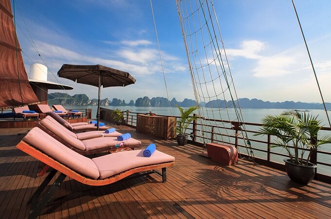 La terrasse est l'endroit préféré des voyageurs