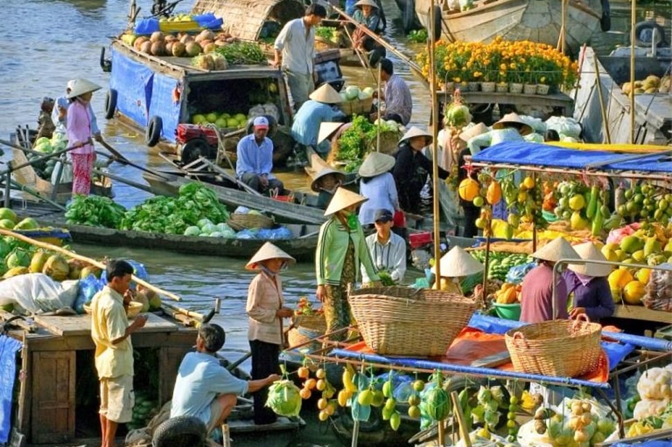 Le marché flottant à Can Tho