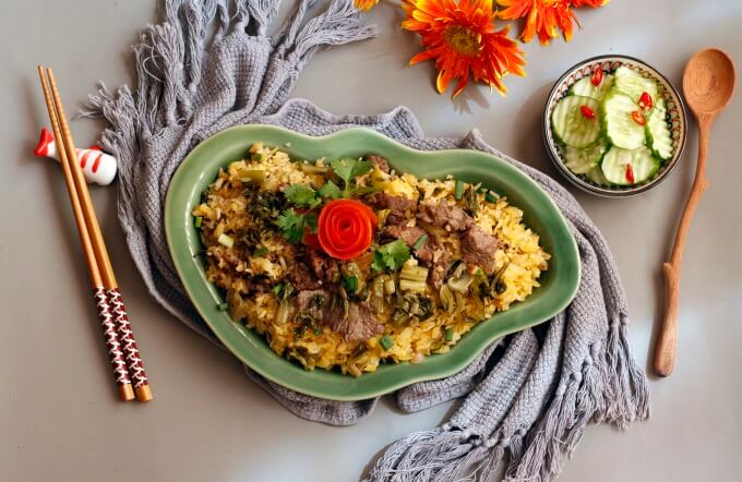 Le riz frit au bœuf sauté vietnamien est le best seller