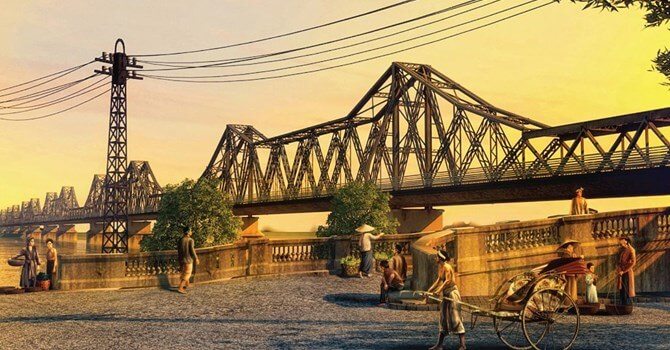 Pont Long Bien autrefois