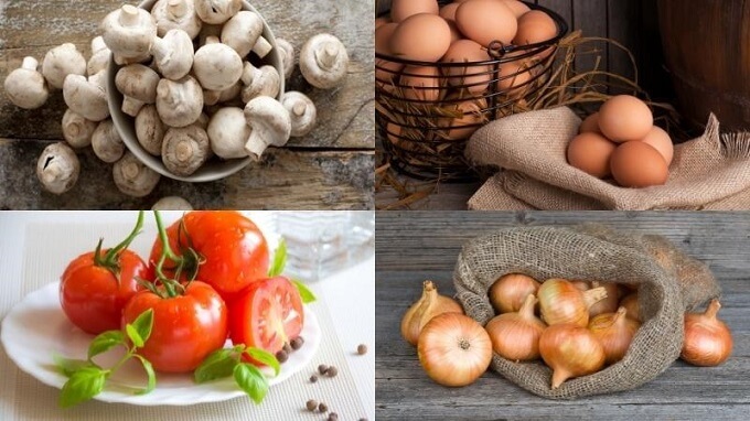 Les ingrédients de la soupe aux œufs