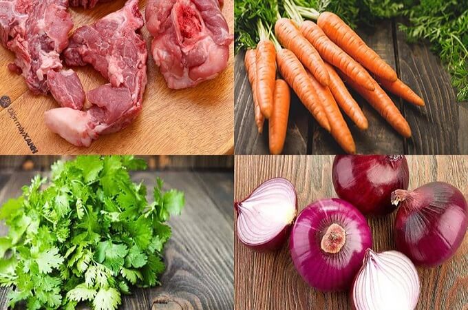 Ingrédients pour faire une soupe de carottes
