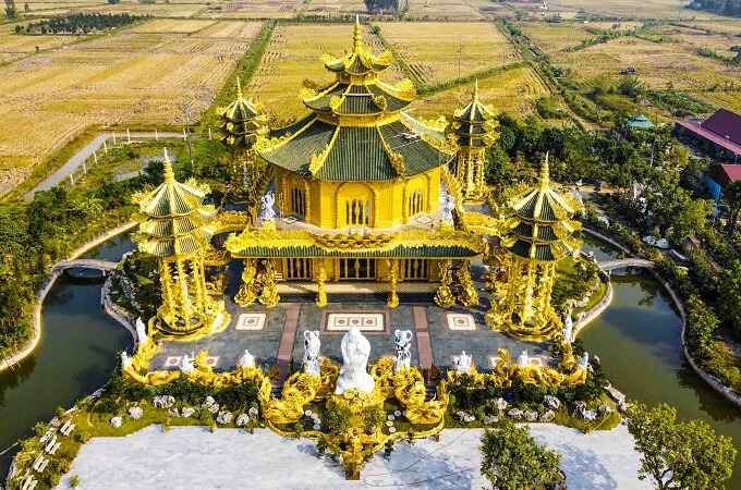 Pagode Phuc Lam plaquée en or