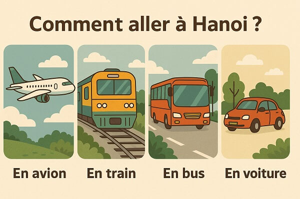 Moyens de transport pour aller à Hanoi