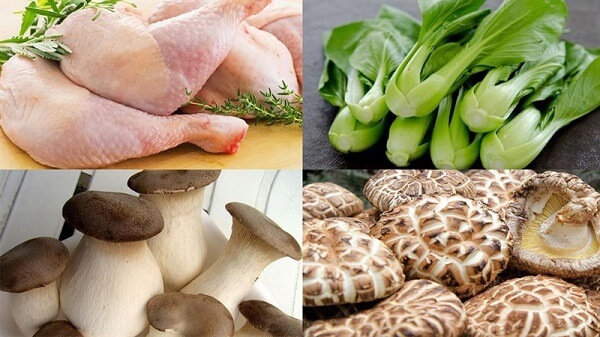 Ingrédients pour nouilles de poulet