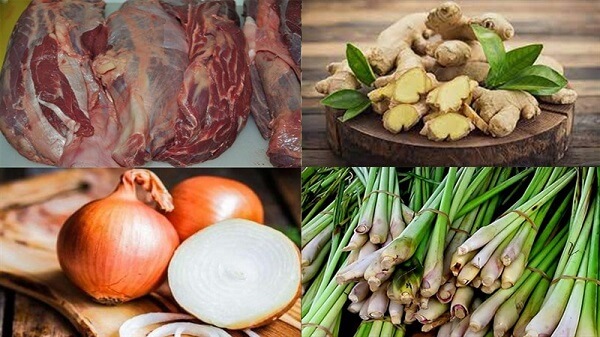 Les ingrédients pour bœuf cuit vapeur