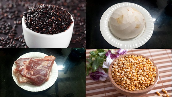 Les ingrédients pour gateau de riz gluant noir